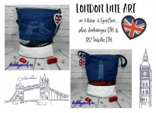 Stickserie - London Line Art inkl. Anhänger & Tasche ITH